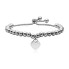 Stainless Steel Geometric Love Pendant Retractable Adjustable Women's Bracelet With Electroplating