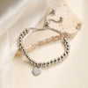 Stainless Steel Geometric Love Pendant Retractable Adjustable Women's Bracelet With Electroplating