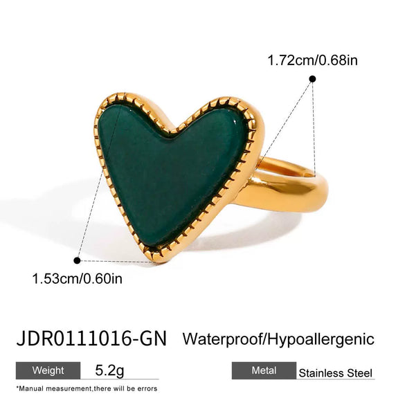 Stainless Steel Geometric Love Ring With Electroplating For Women Ins Style
