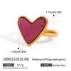 Stainless Steel Geometric Love Ring With Electroplating For Women Ins Style