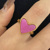 Stainless Steel Geometric Love Ring With Electroplating For Women Ins Style