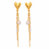 Stainless Steel Geometric Love Tassel Earrings With Electroplating Design