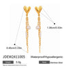 Stainless Steel Geometric Love Tassel Earrings With Electroplating Design