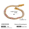 Stainless Steel Geometric Love Zircon Bracelet Electroplating Jewelry For Women