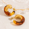Stainless Steel Geometric Maillard Style Cshaped Electroplated Women's Earrings
