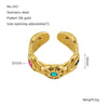 316L Stainless Steel Geometric Malachite Inlaid Electroplated Unisex Ring