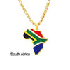 Stainless Steel Geometric Map Pendant Necklace With Cuban Chain Electroplated Titanium Steel Hip Hop Jewelry