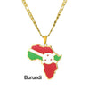 Stainless Steel Geometric Map Pendant Necklace With Cuban Chain Electroplated Titanium Steel Hip Hop Jewelry
