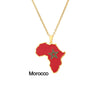 Stainless Steel Geometric Map Pendant Necklace With Dripping Oil Finish Unisex O Chain Jewelry