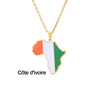 Stainless Steel Geometric Map Pendant Necklace With Dripping Oil Finish Unisex O Chain Jewelry