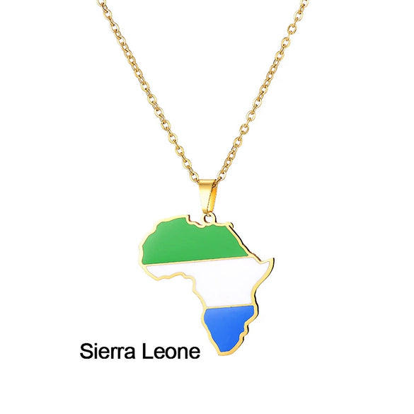 Stainless Steel Geometric Map Pendant Necklace With Dripping Oil Finish Unisex O Chain Jewelry
