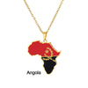 Stainless Steel Geometric Map Pendant Necklace With Dripping Oil Finish Unisex O Chain Jewelry