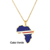 Stainless Steel Geometric Map Pendant Necklace With Dripping Oil Finish Unisex O Chain Jewelry