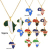 Stainless Steel Geometric Map Pendant Necklace With Dripping Oil Finish Unisex O Chain Jewelry