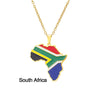 Stainless Steel Geometric Map Pendant Necklace With Dripping Oil Finish Unisex O Chain Jewelry
