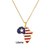 Stainless Steel Geometric Map Pendant Necklace With Dripping Oil Finish Unisex O Chain Jewelry