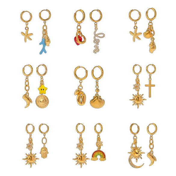 Stainless Steel Geometric Marine Ear Jewelry Electroplating For Women