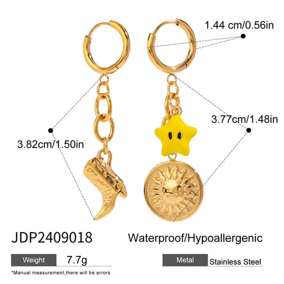 Stainless Steel Geometric Marine Ear Jewelry Electroplating For Women