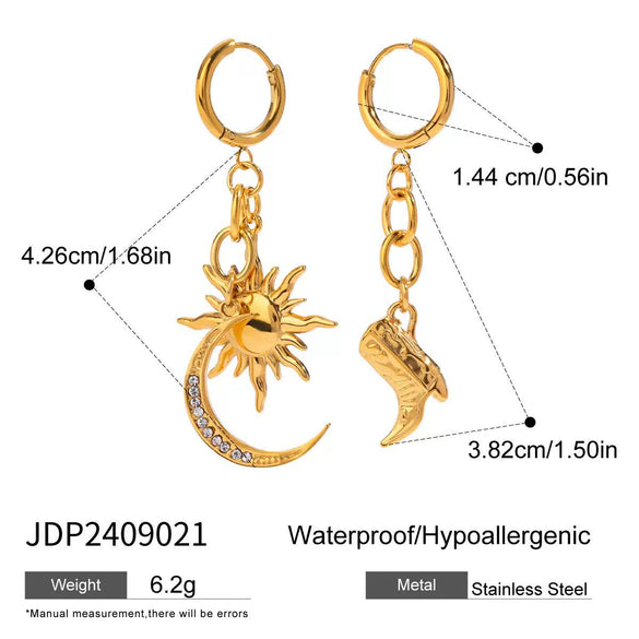 Stainless Steel Geometric Marine Ear Jewelry Electroplating For Women