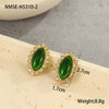 Stainless Steel Geometric Marquiseshaped Diamondencrusted Electroplated Women's Fashion Earrings