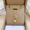 Stainless Steel Geometric Mermaid Peacock Micro Diamond Women's Necklace