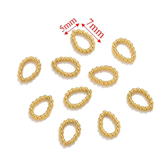 Stainless Steel Geometric Mini Spiral Twisted Ring With Polygon Pattern For Diy Jewelry Electroplated