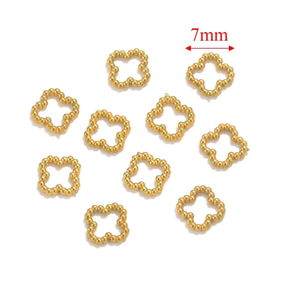 Stainless Steel Geometric Mini Spiral Twisted Ring With Polygon Pattern For Diy Jewelry Electroplated