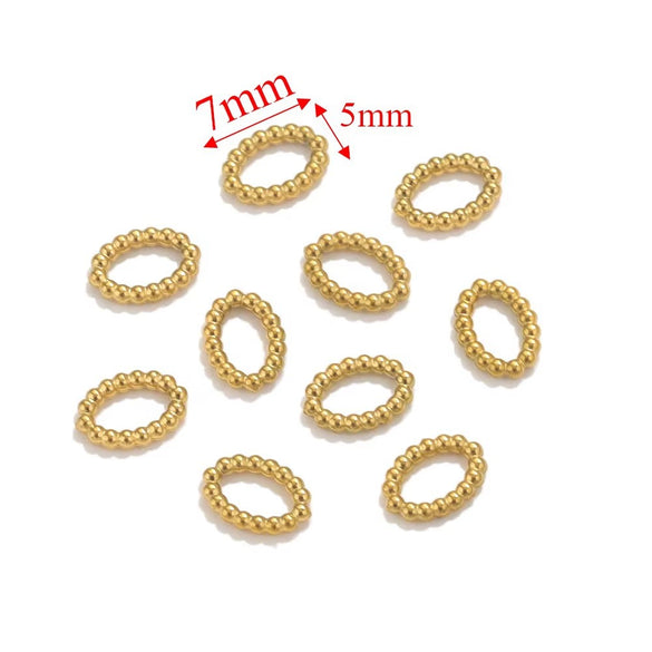 Stainless Steel Geometric Mini Spiral Twisted Ring With Polygon Pattern For Diy Jewelry Electroplated