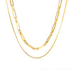 Stainless Steel Geometric Minimalist Ball Chain Women Necklace Electroplated