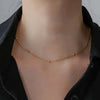 Stainless Steel Geometric Minimalist Ball Chain Women Necklace Electroplated