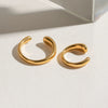 Stainless Steel Geometric Minimalist Ear Clip Earrings Electroplated For Women