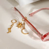 Stainless Steel Geometric Moon Earrings For Women Electroplated Jewelry
