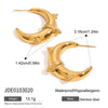 Stainless Steel Geometric Moon Earrings For Women With Electroplating Design
