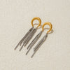 Stainless Steel Geometric Moon Tassel Earrings Electroplated For Women