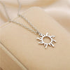 Stainless Steel Geometric Mother And Child Pendant Necklace With Snake Bone Chain Real Gold Electroplated