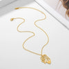 Stainless Steel Geometric Mother And Child Pendant Necklace With Snake Bone Chain Real Gold Electroplated