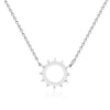 Stainless Steel Geometric Mother And Child Pendant Necklace With Snake Bone Chain Real Gold Electroplated