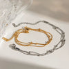 Stainless Steel Geometric Multilayer Bracelet And Stacked Chain Jewelry With Electroplating