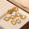 Stainless Steel Geometric Multilayer Earrings With Electroplating In Light Luxury Style
