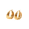 Stainless Steel Geometric Multilayer Earrings With Electroplating In Light Luxury Style