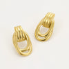 Stainless Steel Geometric Multilayer Earrings With Golden Thread Winding And Electroplating