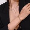 Stainless Steel Geometric Multilayer Necklace And Bracelet With Electroplating Treatment