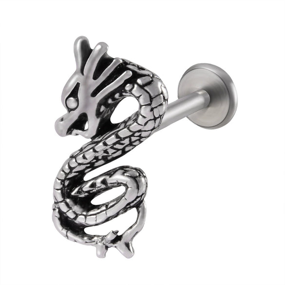 Stainless Steel Geometric Multiple Shapes Lip Ring And Tshaped Earrings Polish Process Unisex Fashion Style