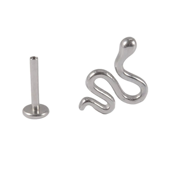 Stainless Steel Geometric Multiple Shapes Lip Ring And Tshaped Earrings Polish Process Unisex Fashion Style