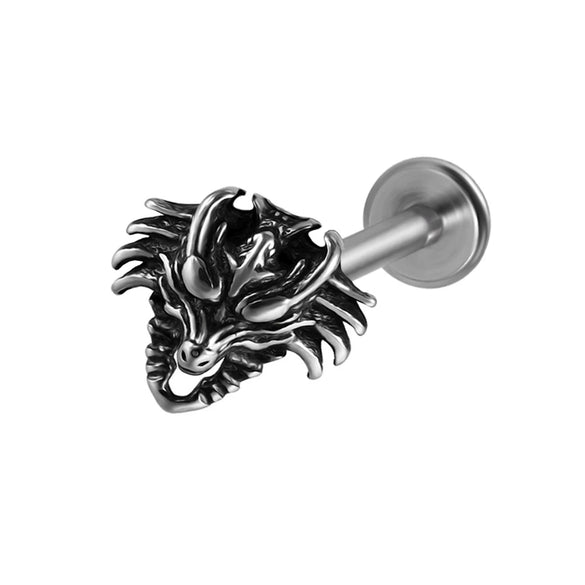 Stainless Steel Geometric Multiple Shapes Lip Ring And Tshaped Earrings Polish Process Unisex Fashion Style