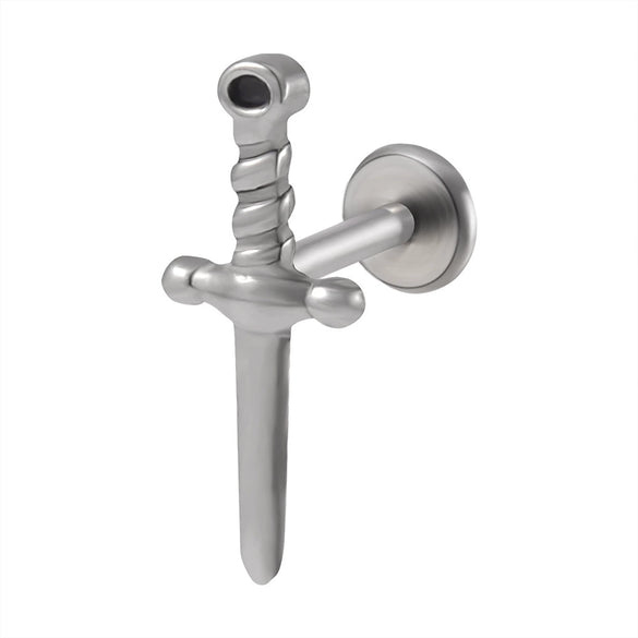 Stainless Steel Geometric Multiple Shapes Lip Ring And Tshaped Earrings Polish Process Unisex Fashion Style