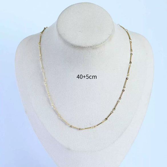 Stainless Steel Geometric Mushroom Four Leaf Clover Birthstone Pendant Necklace With Vacuum Plating