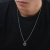 Stainless Steel Geometric Natural Stone Abalone Pendant Necklace For Men