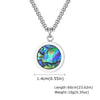 Stainless Steel Geometric Natural Stone Abalone Pendant Necklace For Men