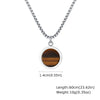 Stainless Steel Geometric Natural Stone Abalone Pendant Necklace For Men
